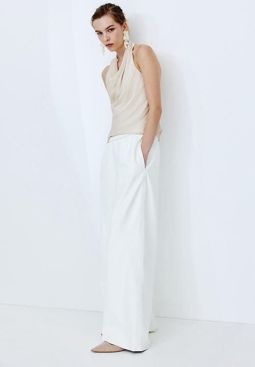 H&M - Satin halterneck top - light beige