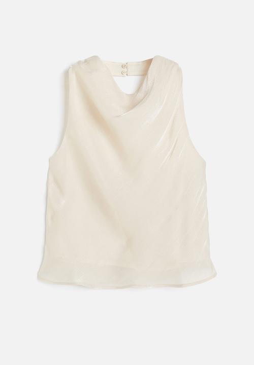 H&M - Satin halterneck top - light beige
