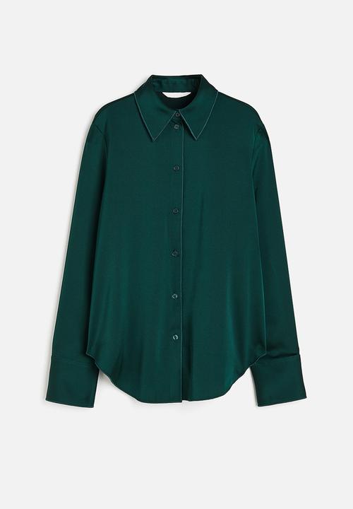 H&M - Satin shirt - dark green