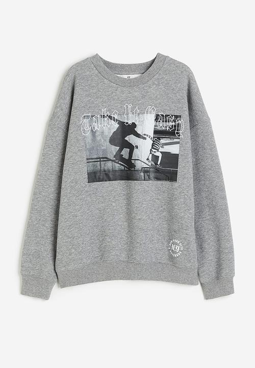 H&M - Sweatshirt - grey marl/take it easy