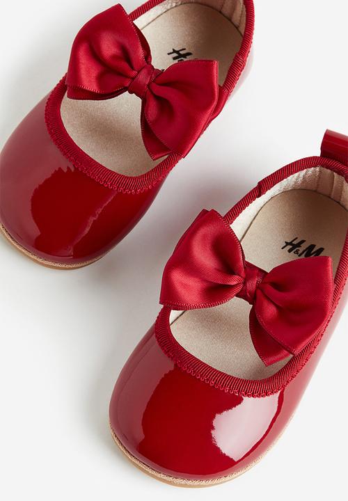 H&M - Appliquéd ballet pumps - red
