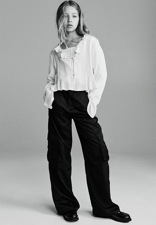 H&M - Tie-front blouse - white