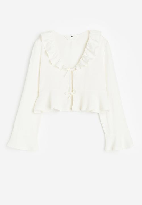 H&M - Tie-front blouse - white