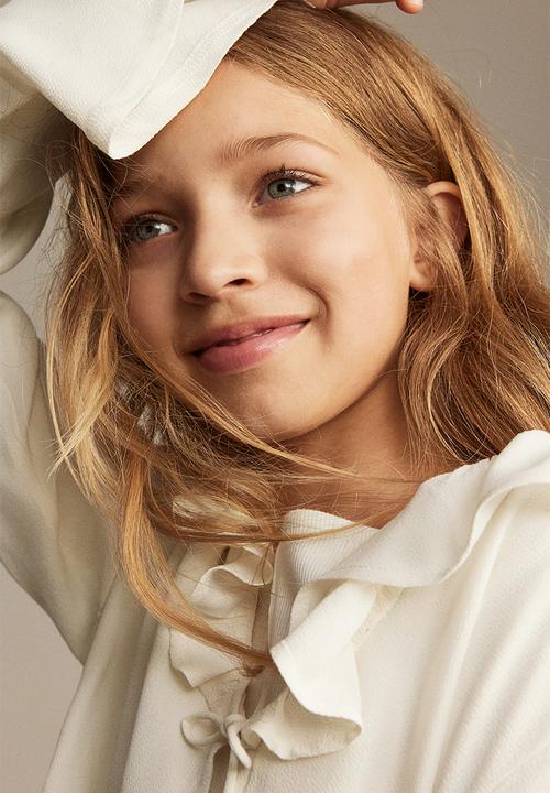 H&M - Tie-front blouse - white