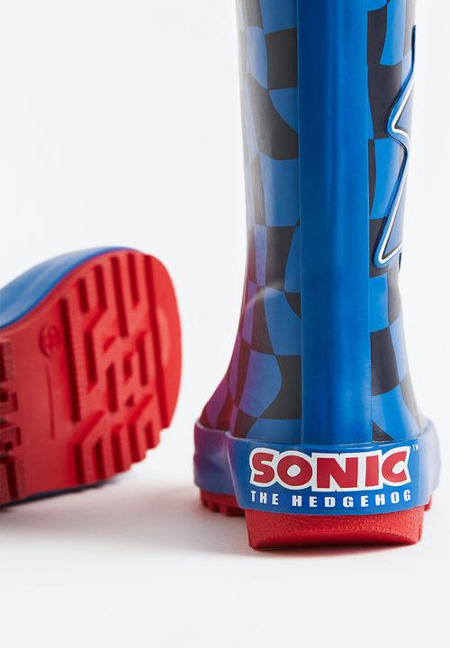 H&M - Printed wellingtons - bright blue/sonic the hedgehog