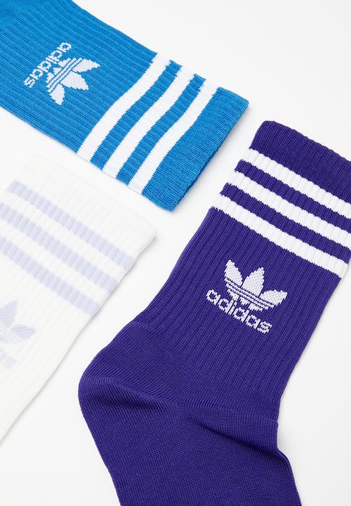 adidas Originals - Crew sock  3str -  mid-blue & white 
