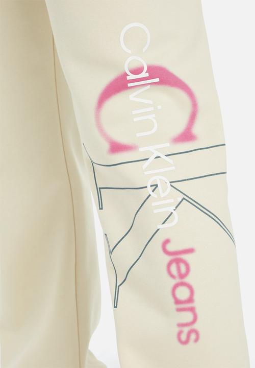 Calvin Klein - Bold monologo cuffed pants - vanilla