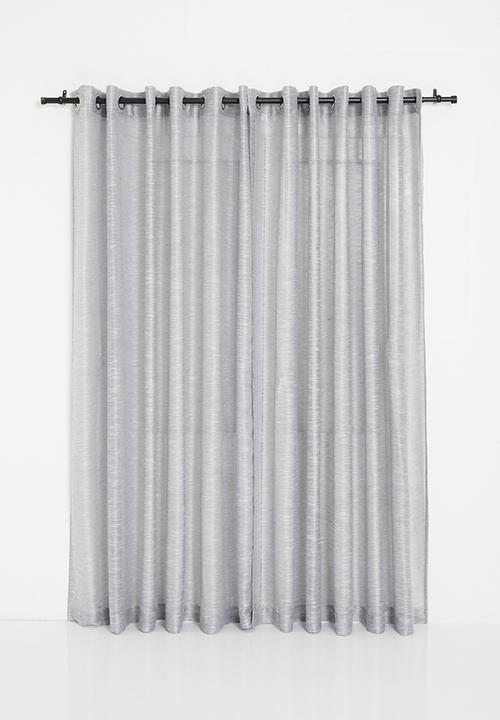 Sixth Floor - Turin Textured Sheer Eyelet Curtain - Grey