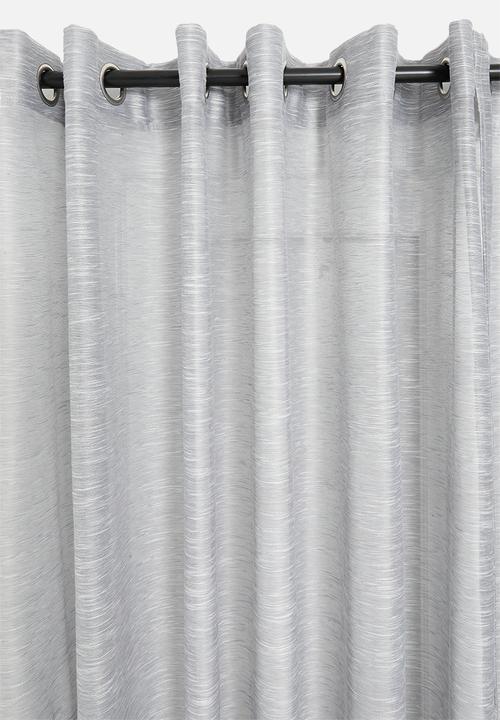 Sixth Floor - Turin Textured Sheer Eyelet Curtain - Grey