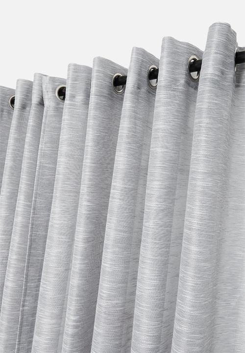 Sixth Floor - Turin Textured Sheer Eyelet Curtain - Grey