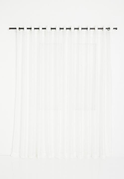 Sixth Floor - Turin Textured Sheer Eyelet Curtain - White