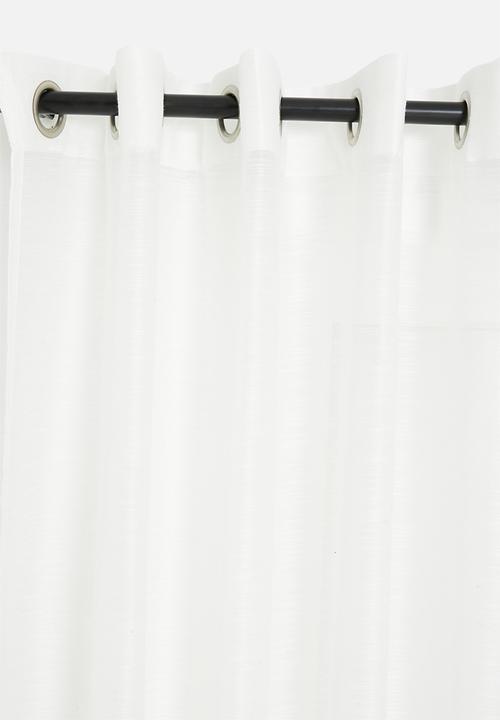 Sixth Floor - Turin Textured Sheer Eyelet Curtain - White