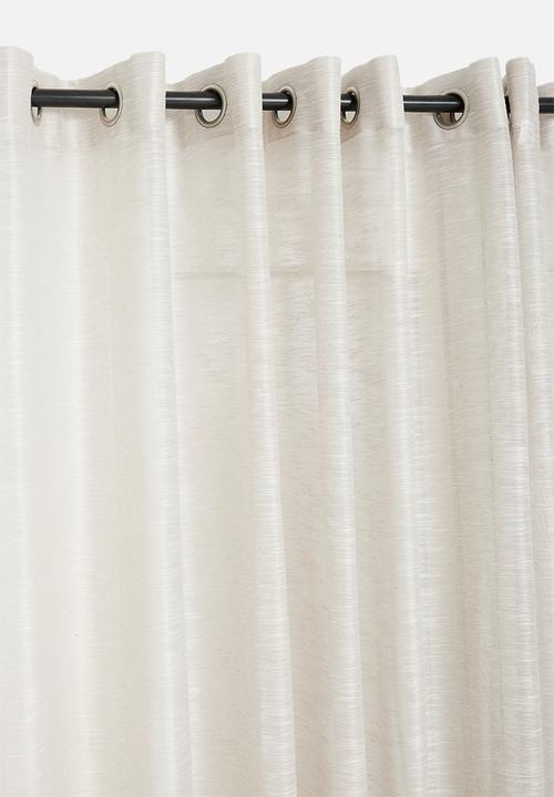 Sixth Floor - Turin Textured Sheer Eyelet Curtain - Neutral