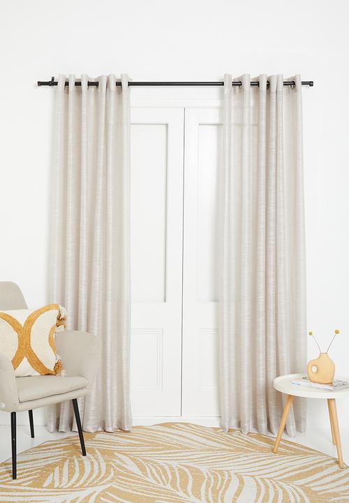 Sixth Floor - Turin Textured Sheer Eyelet Curtain - Neutral
