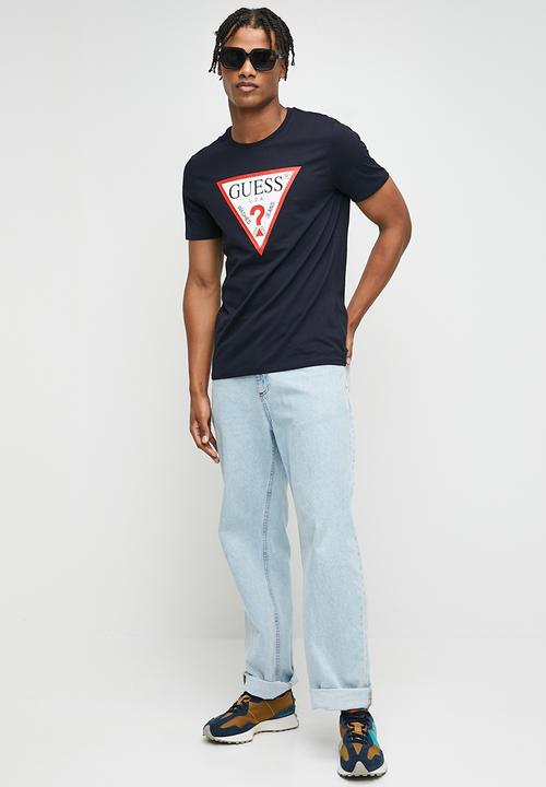 GUESS - Cn short sleeve original logo tee - smart blue