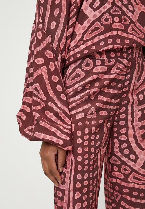 Superbalist - Co Ord Printed Wide Leg Pants - ink stamp print