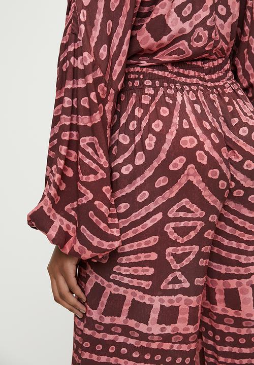 Superbalist - Co Ord Printed Wide Leg Pants - ink stamp print