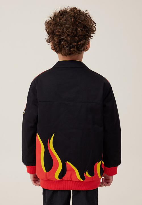 Cotton On - License racing jacket - lcn mat black/hot wheels