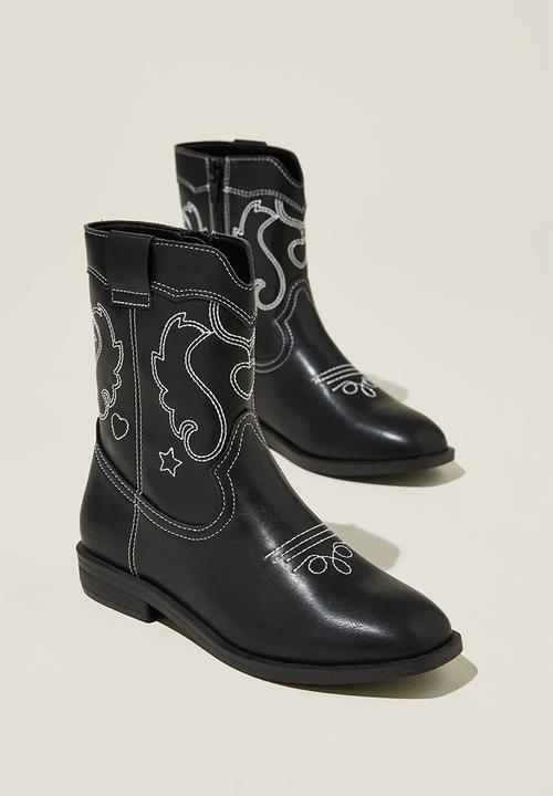 Cotton On - Montana western boot - black