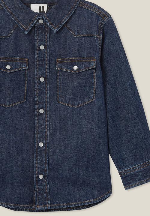 Cotton On - Rugged western long sleeve shirt - sorrento dark blue