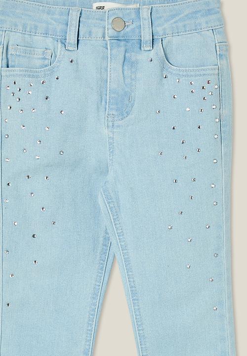 Cotton On - Robbey jean - bleach wash/diamontes