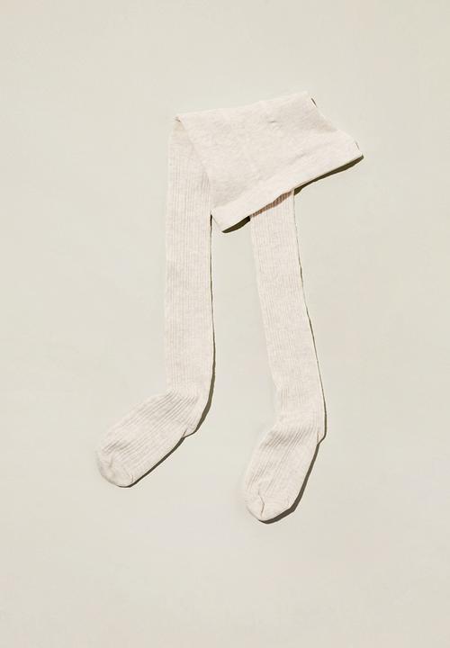 Cotton On - Solid tights - oatmeal marle/cable