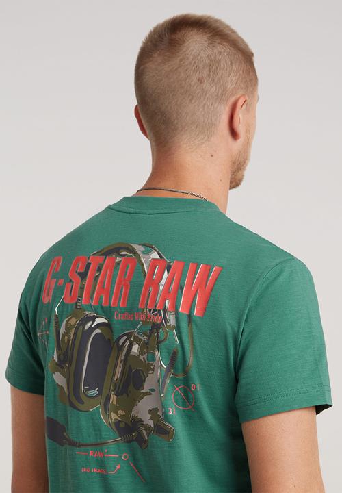 G-STAR - Headphones back gr r t compact slub jersey o - blue spruce