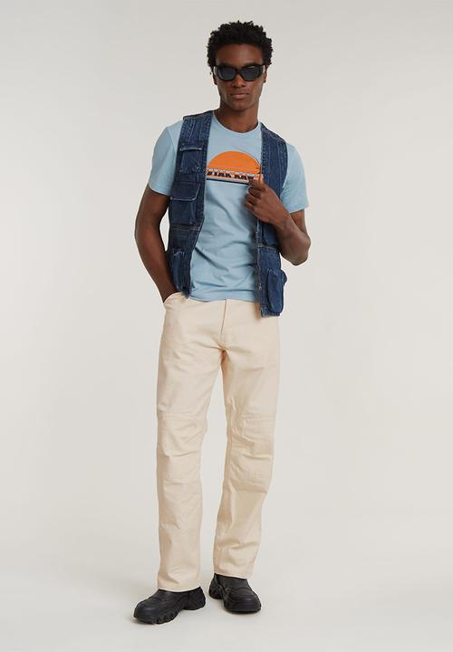 G-STAR - Sunrise slim r t compact jersey o - faze blue