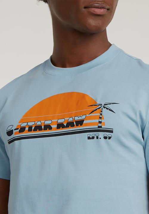 G-STAR - Sunrise slim r t compact jersey o - faze blue