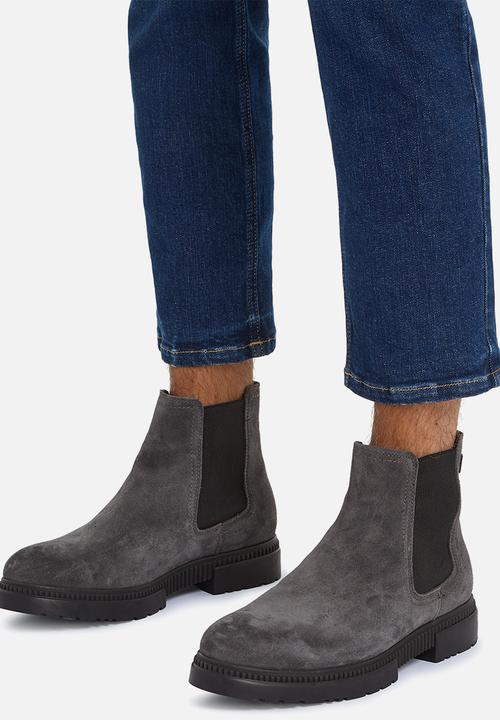 Tommy Hilfiger - Casual cleated suede chelsea - grey