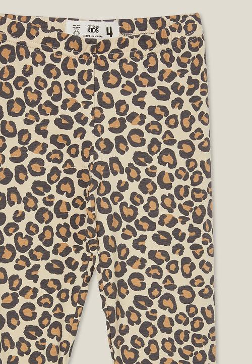 Cotton On - Huggie tights - rainy day/leo leopard