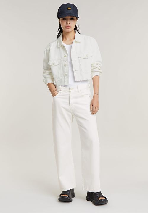 G-STAR - Cropped wander jacket destroyed wmn - lt chalk gd destroyed