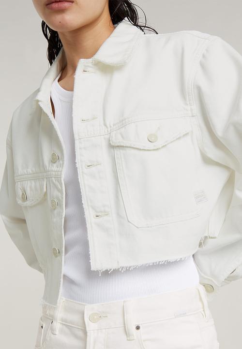 G-STAR - Cropped wander jacket destroyed wmn - lt chalk gd destroyed