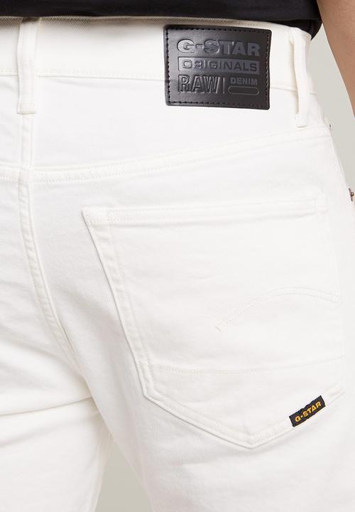 G-STAR - 3301 Slim Steer ecru stretch denim r - 3D lt chalk gd