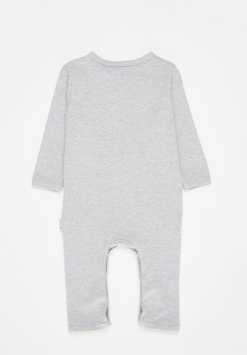 Little Lumps - Tab footless babygrow - grey
