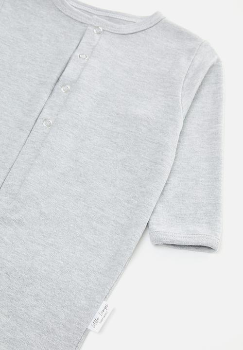 Little Lumps - Tab footless babygrow - grey