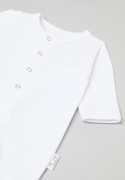 Little Lumps - Tab footless babygrow - white