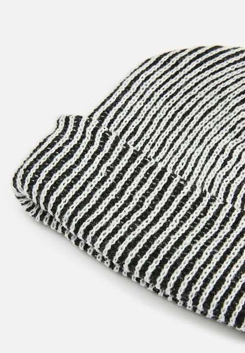 Superbalist - Rocco rib knit beanie - black & white