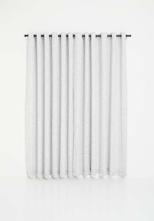 Sixth Floor - Horizon Slub Lined Eyelet Curtain - Grey