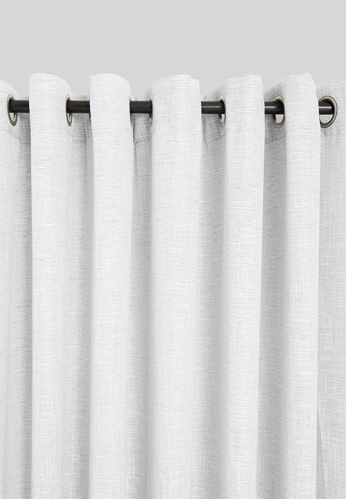 Sixth Floor - Horizon Slub Lined Eyelet Curtain - Grey