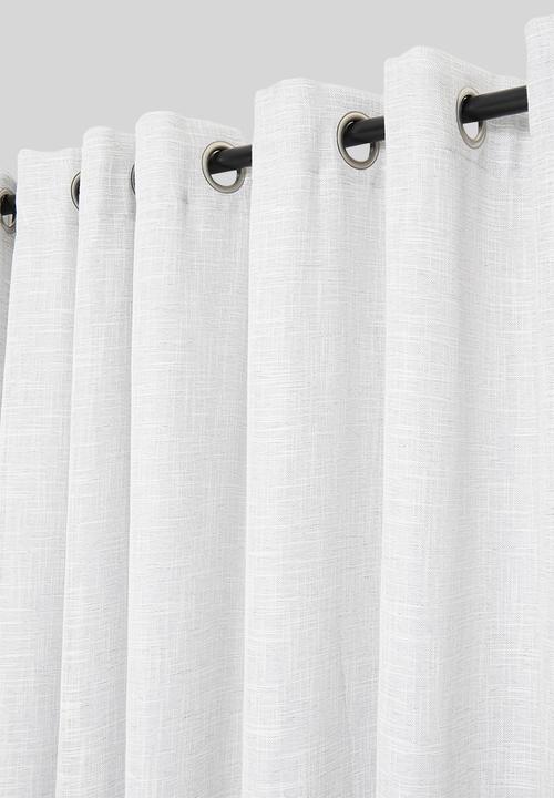 Sixth Floor - Horizon Slub Lined Eyelet Curtain - Grey