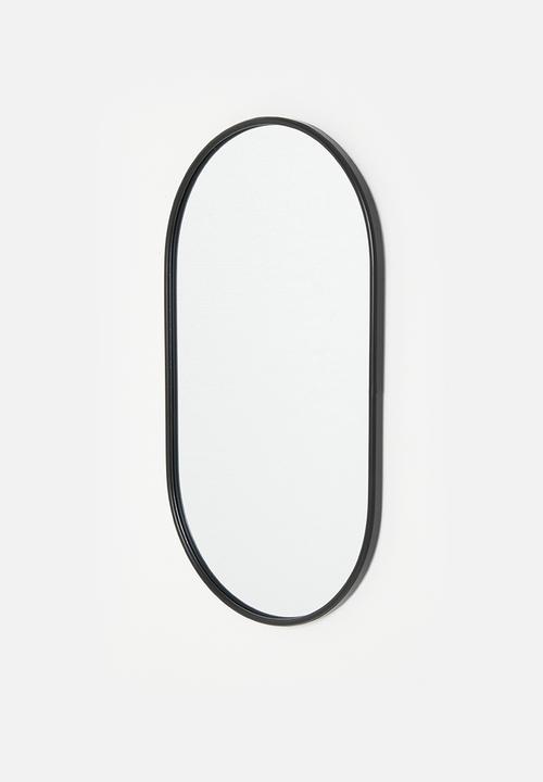Sixth Floor - Pill Framed Mirror - Black 