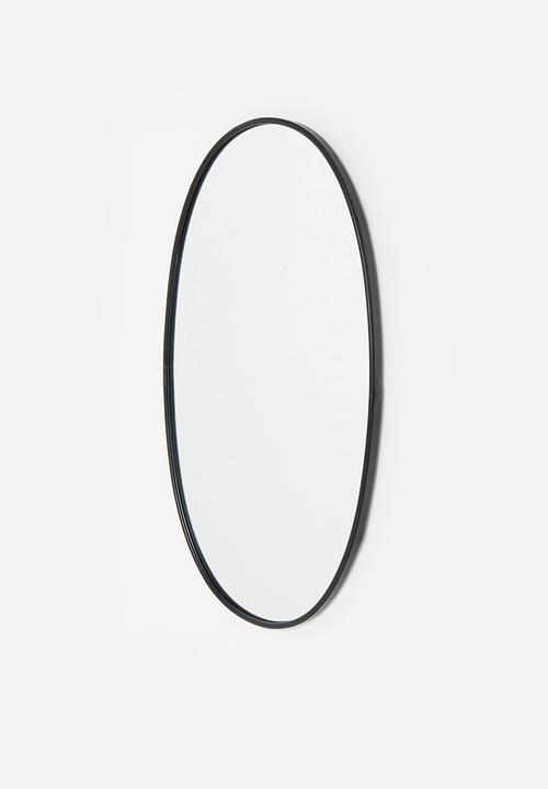 Sixth Floor - Oval Framed Mirror - Black 