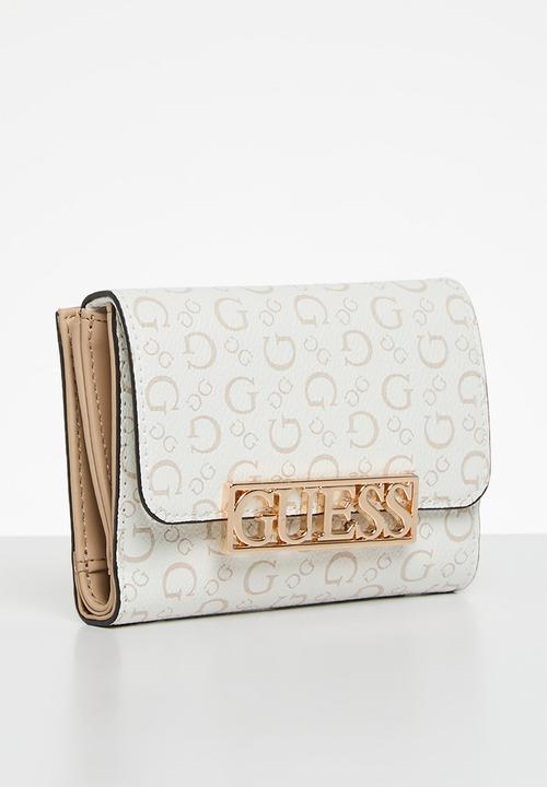 GUESS - Bellatri foldover purse - white