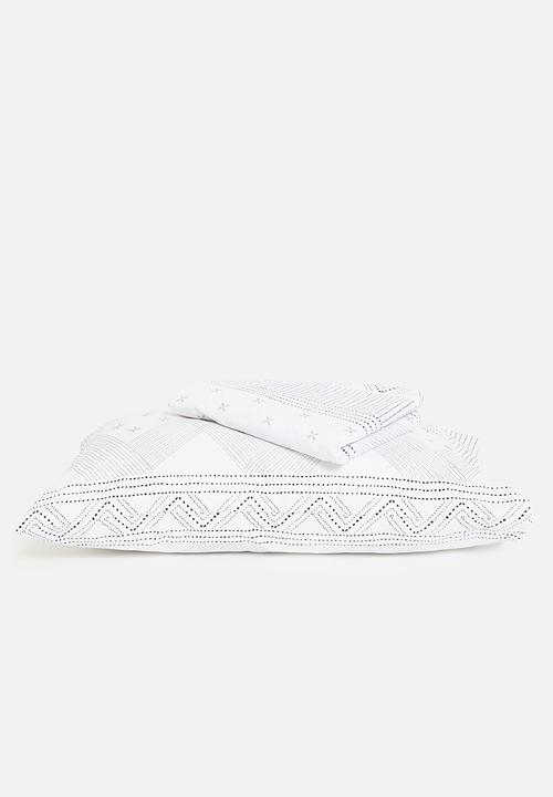 Sixth Floor - Block boho duvet cover - black & white