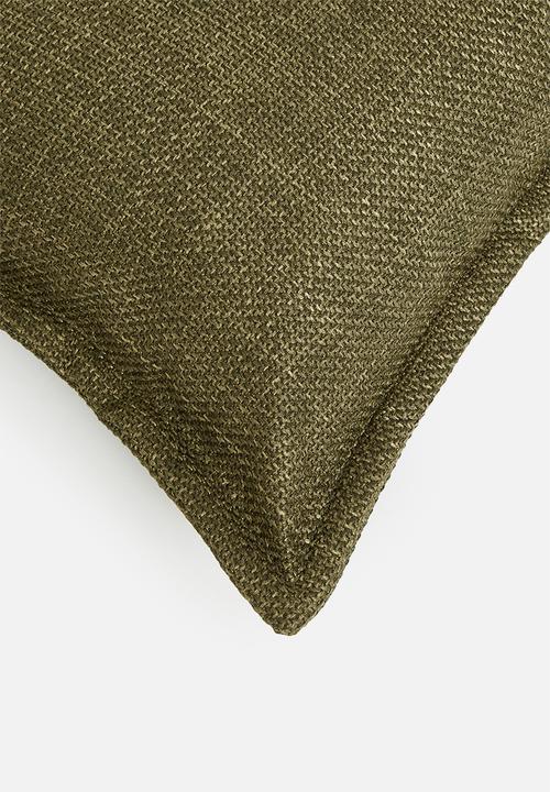 Sixth Floor - Larna linen cushion cover - olive