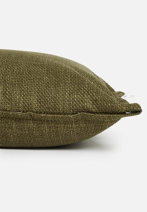 Sixth Floor - Larna linen cushion cover - olive