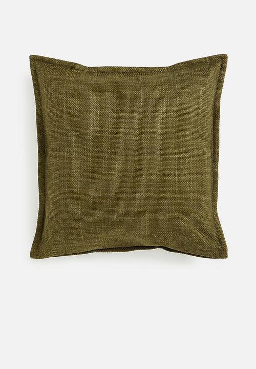 Sixth Floor - Larna linen cushion cover - olive