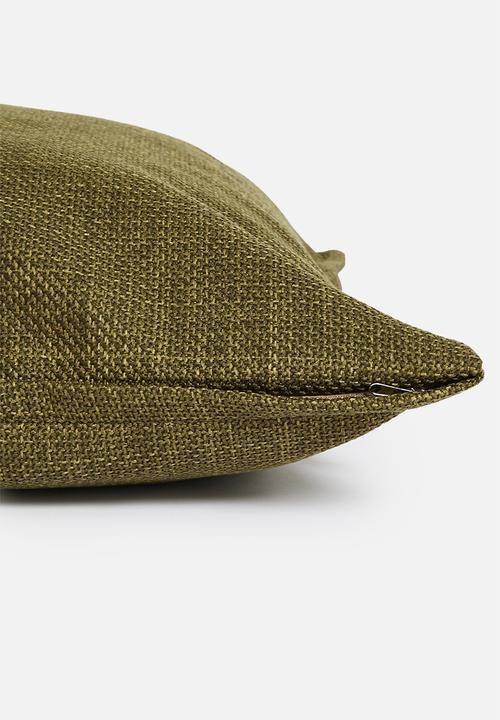 Sixth Floor - Larna linen cushion cover - olive