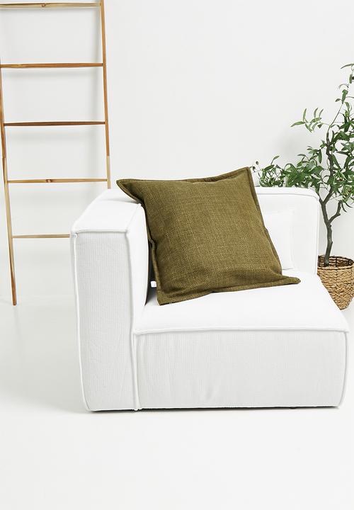 Sixth Floor - Larna linen cushion cover - olive